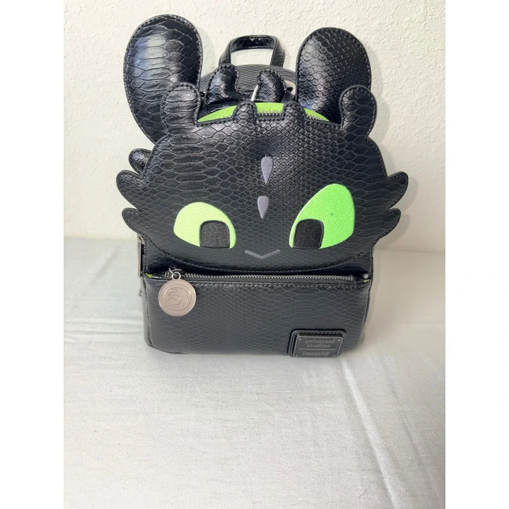 Loungefly Universal Studios Toothless Dragon Mini Backpack Black and ears new